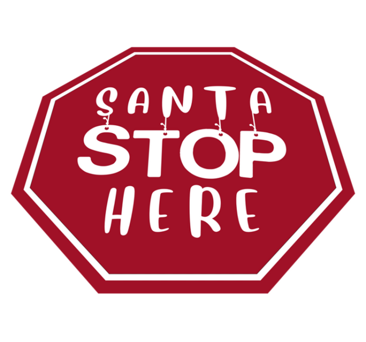 Santa Stop Sign Christmas vinyl rug - TenStickers