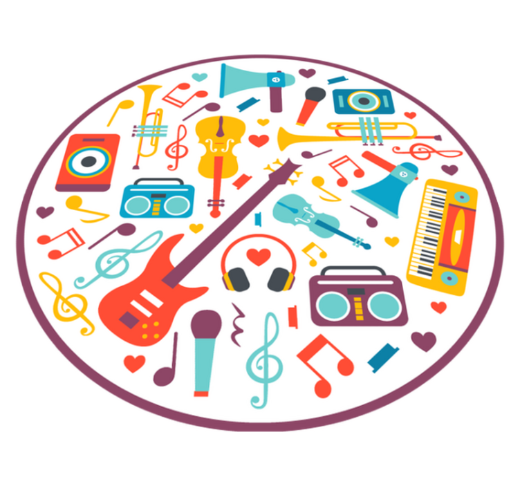 Musical Playtime Circle kids vinyl rug - TenStickers