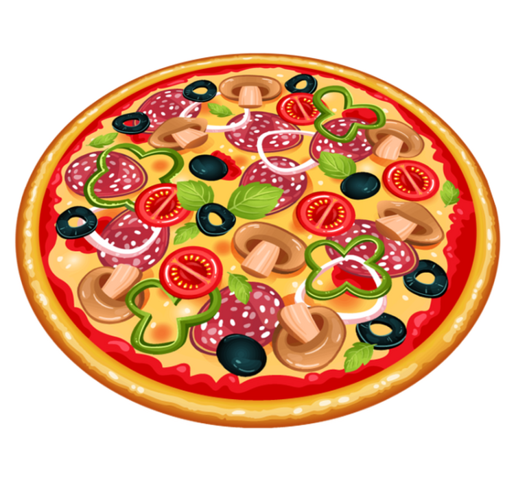 Italy Pizza circular vinyl rug - TenStickers