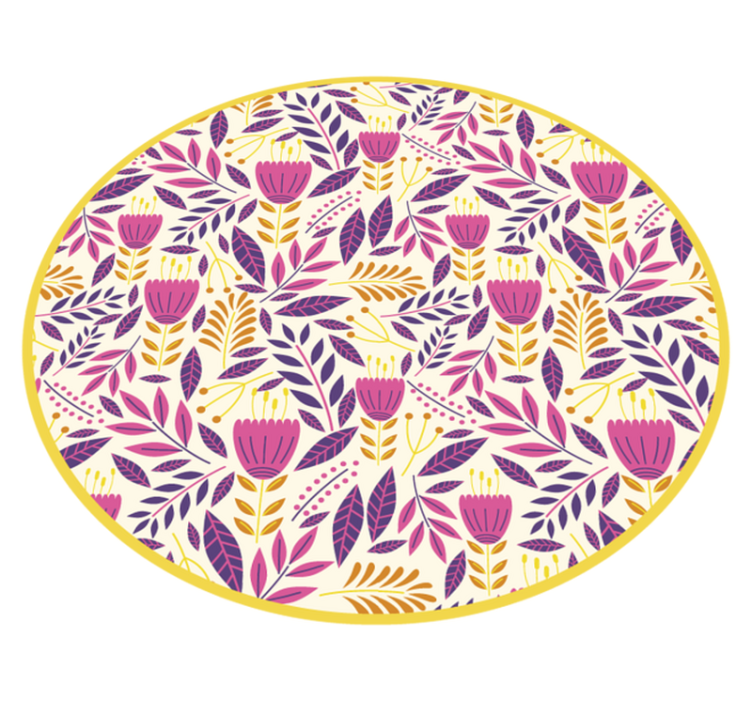 Floral Symmetry Design floral vinyl rug - TenStickers