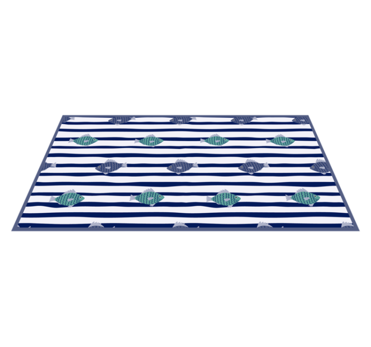 Striped Fish Pattern animal vinyl rug - TenStickers