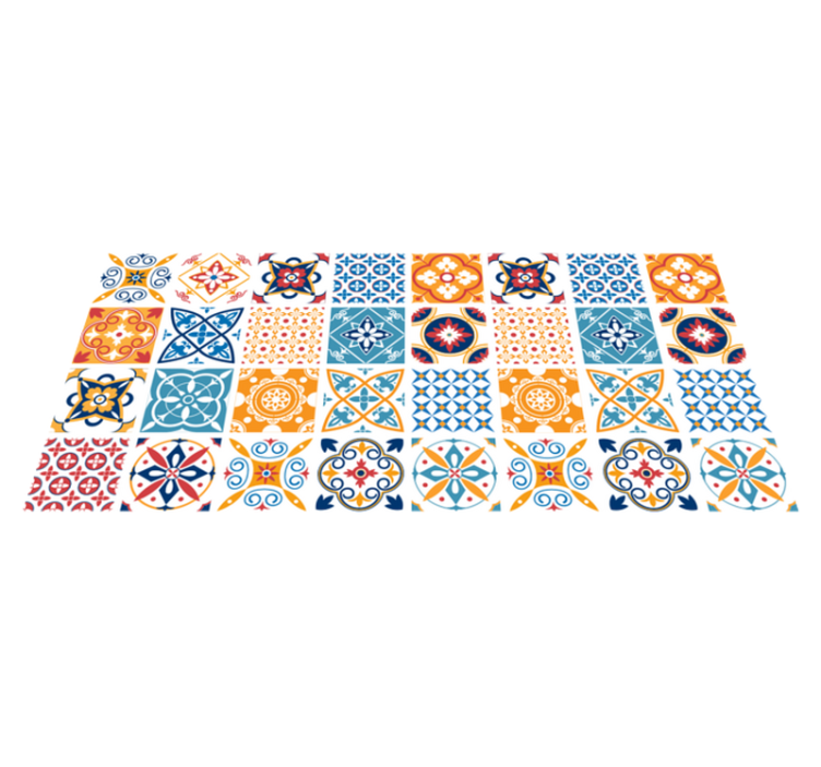 Colorful Patterned Tiles tile vinyl rug - TenStickers