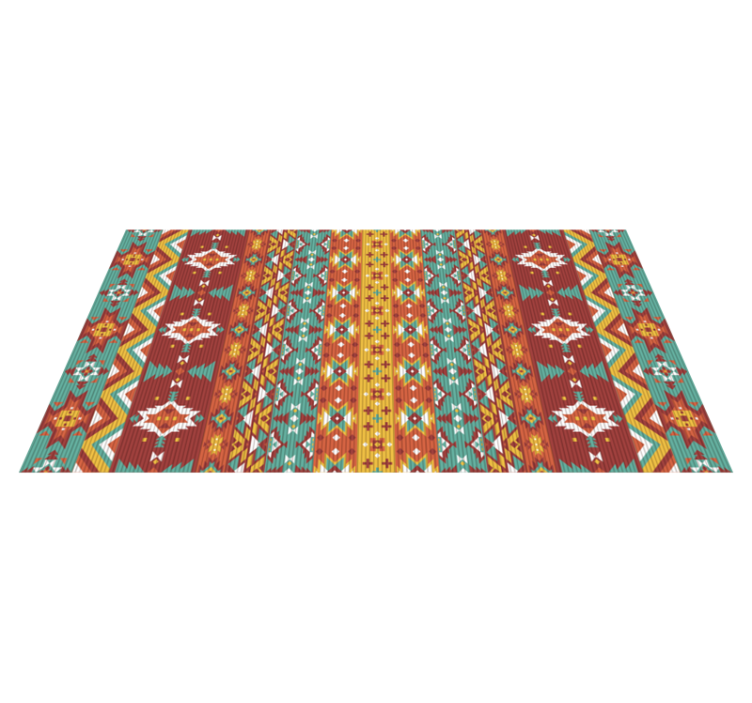 Colorful Ethnic Mosaic ethnic vinyl rug - TenStickers