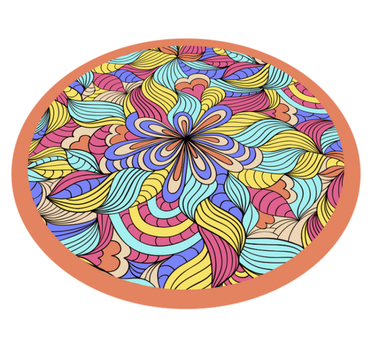 Floral Whirlpool floral vinyl rug - TenStickers