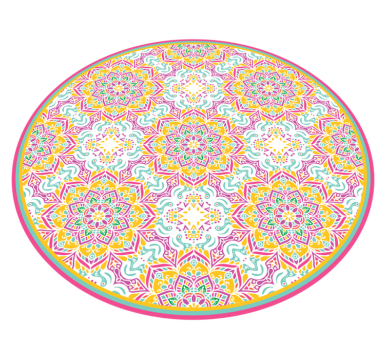 Circular Mandala mandala vinyl rug - TenStickers