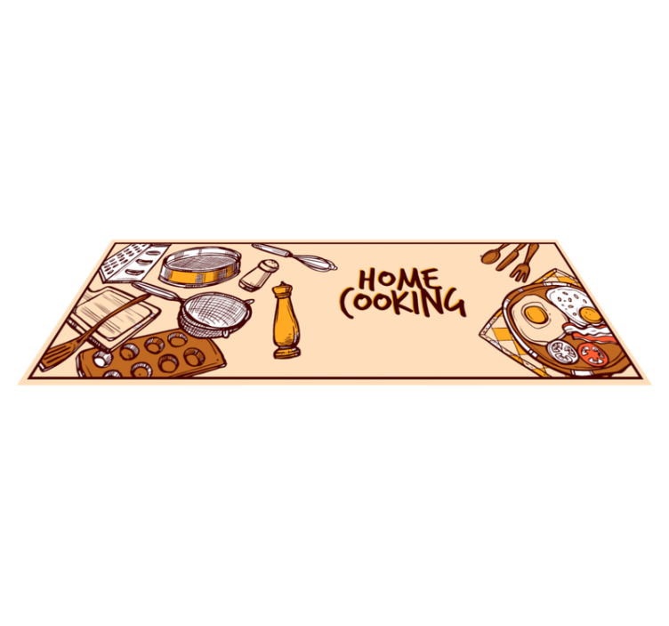 Home Cooking kitchen vinyl rug - TenStickers