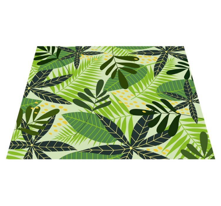 Tropical Leafy Botanical floral vinyl rug - TenStickers