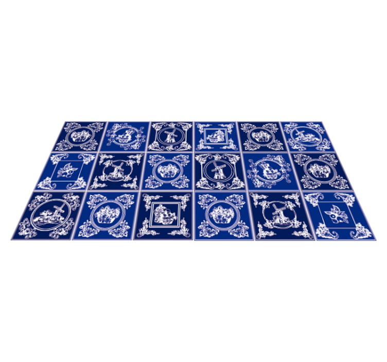 Ceramic Ornamentation kitchen vinyl rug - TenStickers