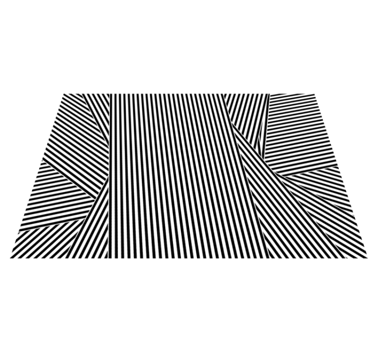 Optical Warp striped vinyl rug - TenStickers