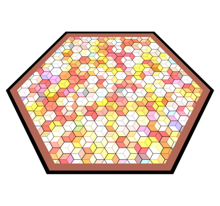 Hexagonal Spectrum geometric vinyl rug - TenStickers