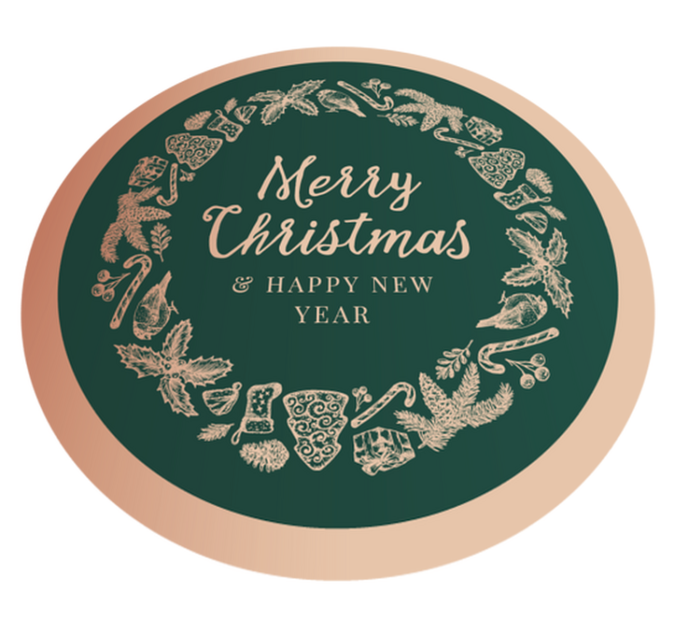 Festive Greetings Circle Christmas vinyl rug - TenStickers