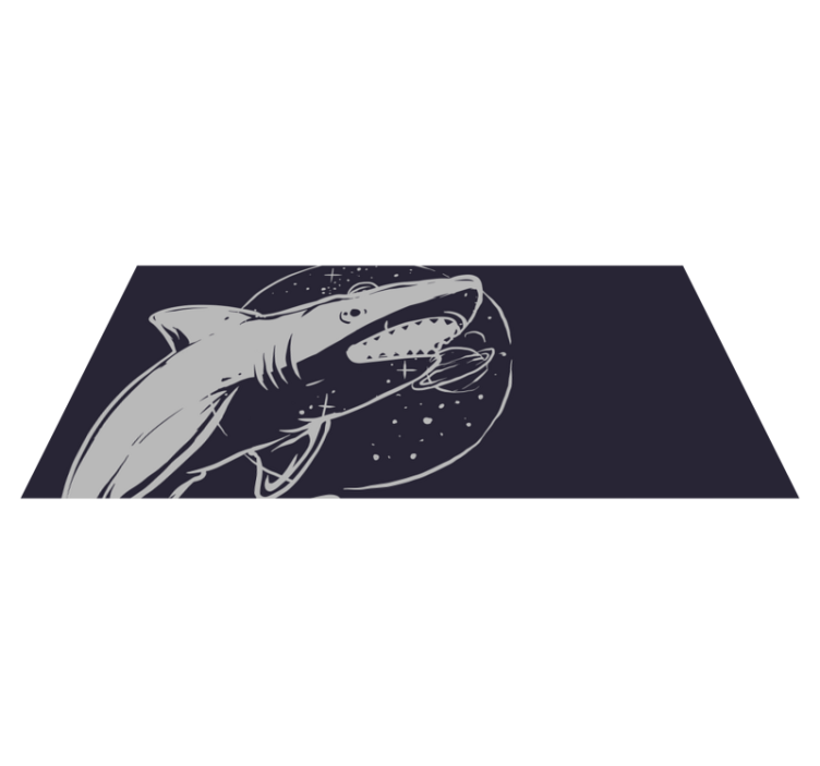 Cosmic Shark Space kids vinyl rug - TenStickers