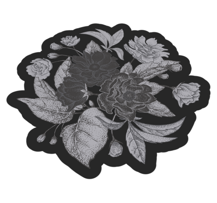 Floral Contour Display floral vinyl rug - TenStickers