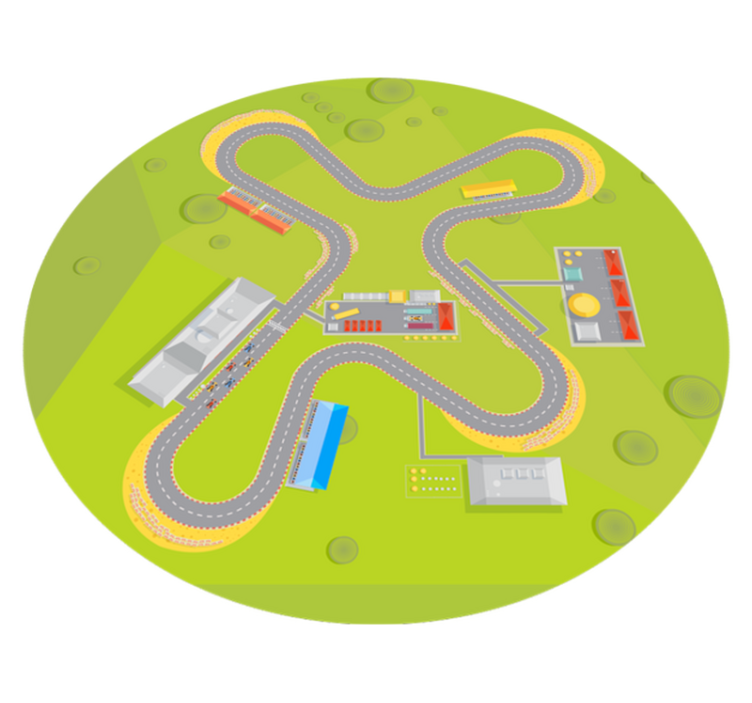 Playful Track road vinyl rug - TenStickers