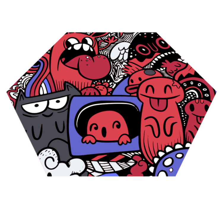 Playful Monsters Artwork kids vinyl rug - TenStickers