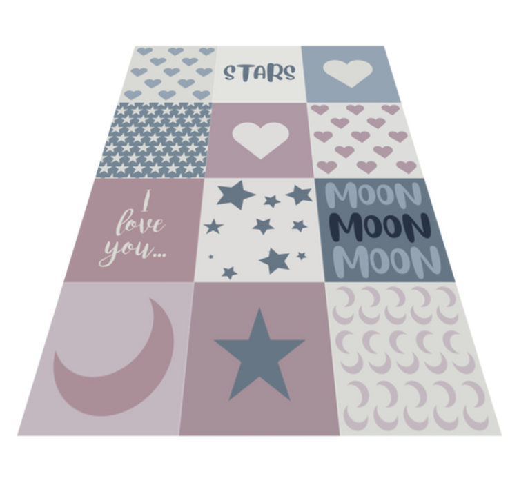 Love You Moon kids vinyl rug - TenStickers