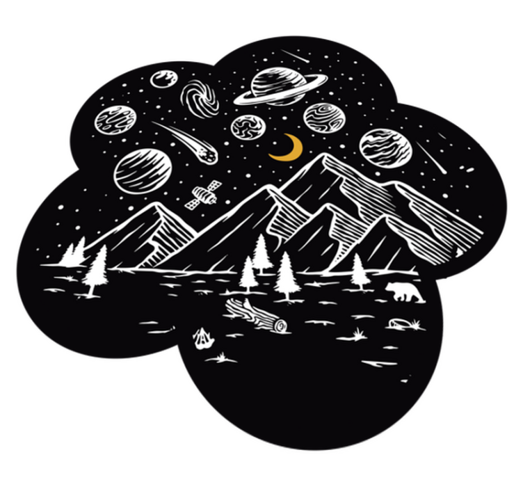 Space Adventure Scene game vinyl rug - TenStickers
