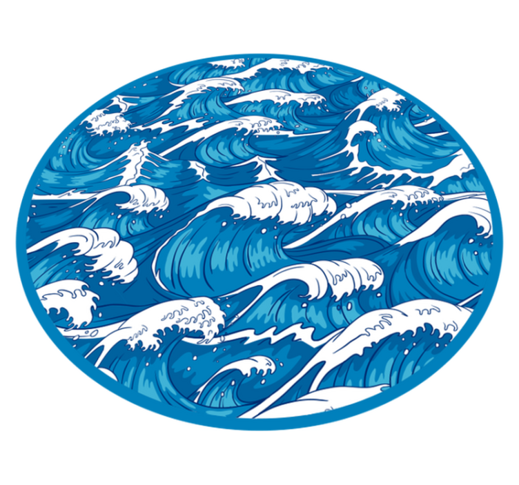 Oceanic Wave Pattern nature vinyl rug - TenStickers