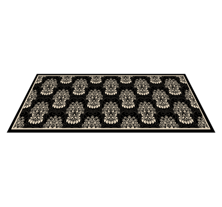 Baroque Floral Pattern vintage vinyl rug - TenStickers