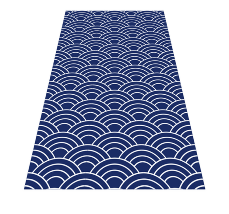 Wavy Lines Pattern geometric vinyl rug - TenStickers