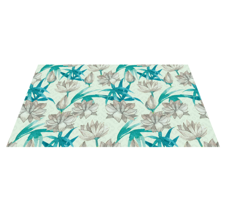 Floral Pastel Tones floral vinyl rug - TenStickers