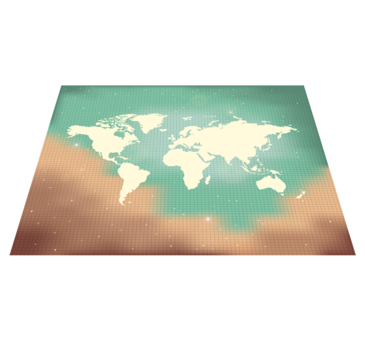 World Map Illustration world map vinyl rug - TenStickers