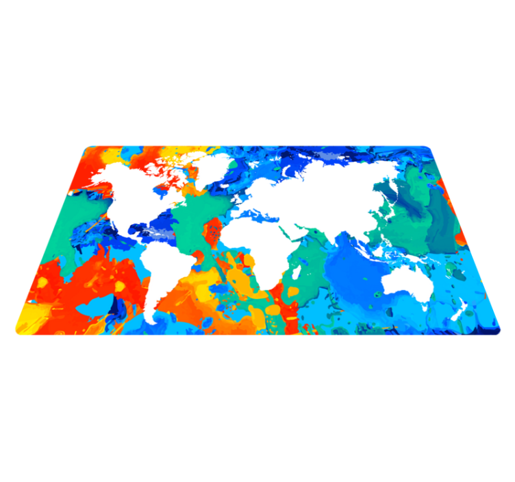 Colorful World Map world map vinyl rug - TenStickers
