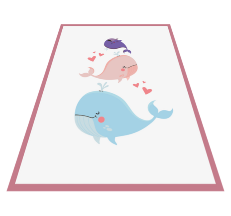 Whimsical Whales Illustration nursery vinyl rug - TenStickers
