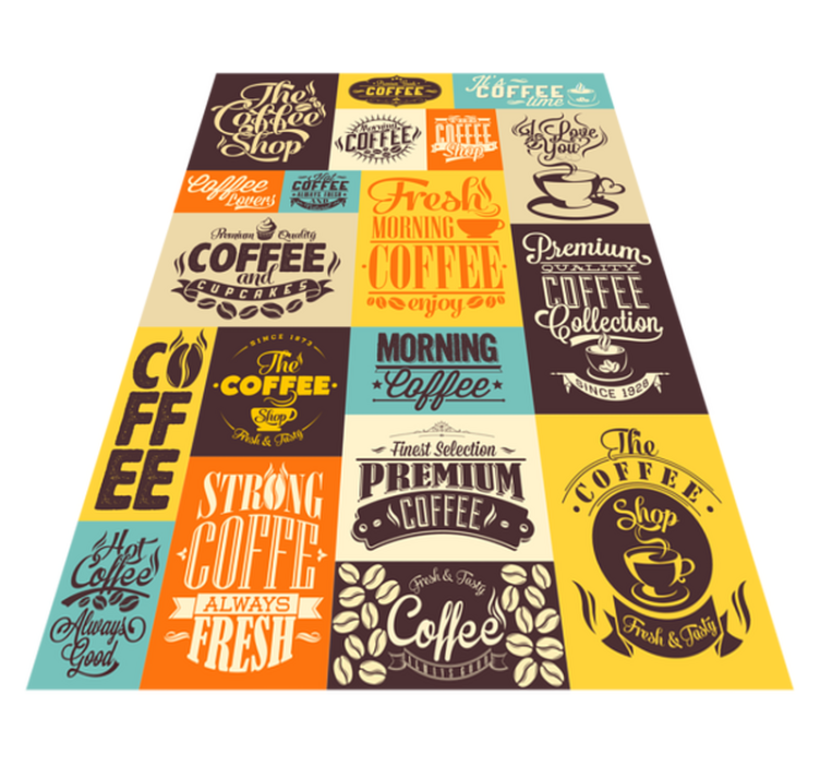 Coffee Typography Collection custom rug - TenStickers