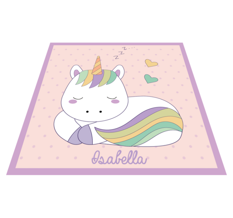 Sleepy Unicorn custom vinyl rug - TenStickers