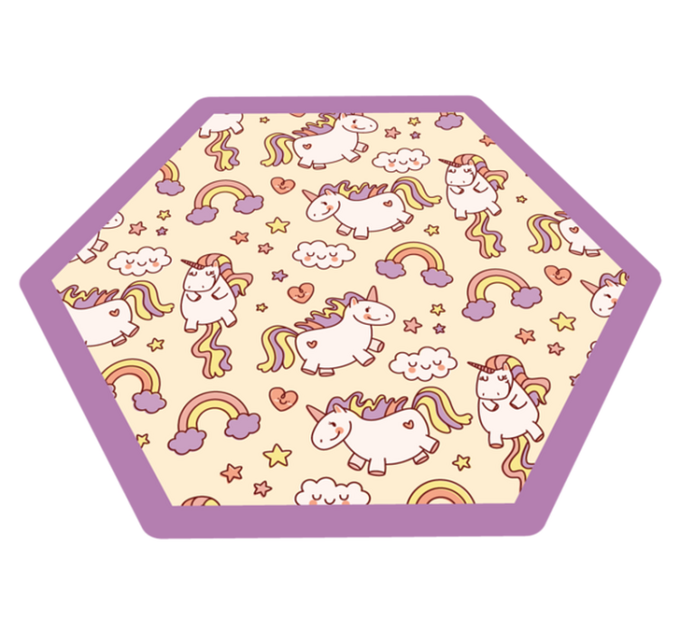 Unicorn Fantasy Playground kids vinyl rug - TenStickers