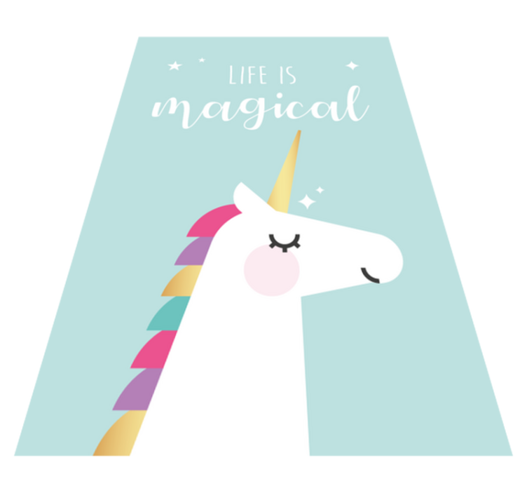 Unicorn Magical Phrase kids vinyl rug - TenStickers