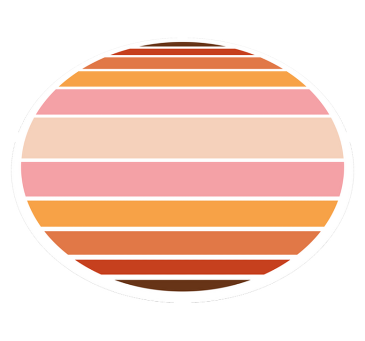 Striped Oval Design striped vinyl rug - TenStickers