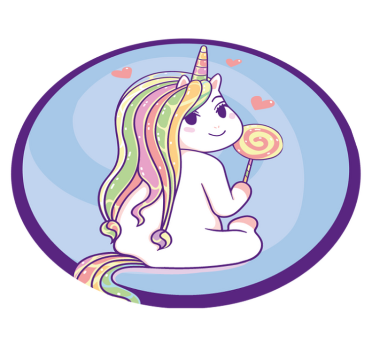 Unicorn Lollipop kids vinyl rug - TenStickers
