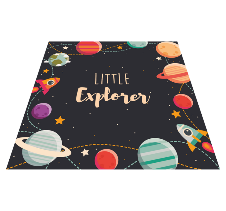 Custom outer space explorers kids vinyl rug - TenStickers