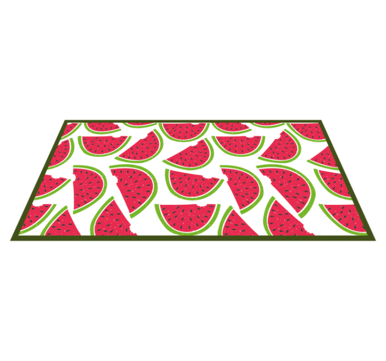 Watermelon Slice Pattern floral vinyl rug - TenStickers