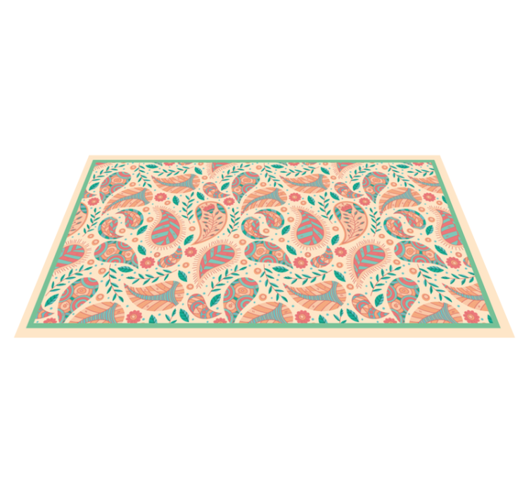 Paisley Pattern Fusion mandala vinyl rug - TenStickers