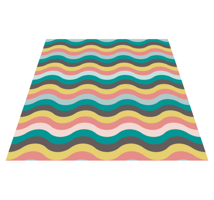 Wavy Striped Pattern striped vinyl rug - TenStickers