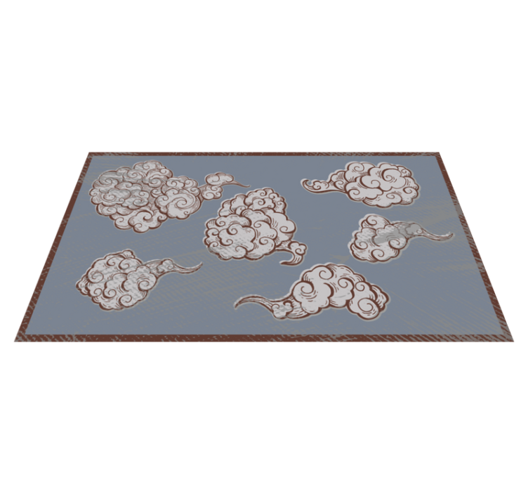 Clouds with swirls nature vinyl rug - TenStickers