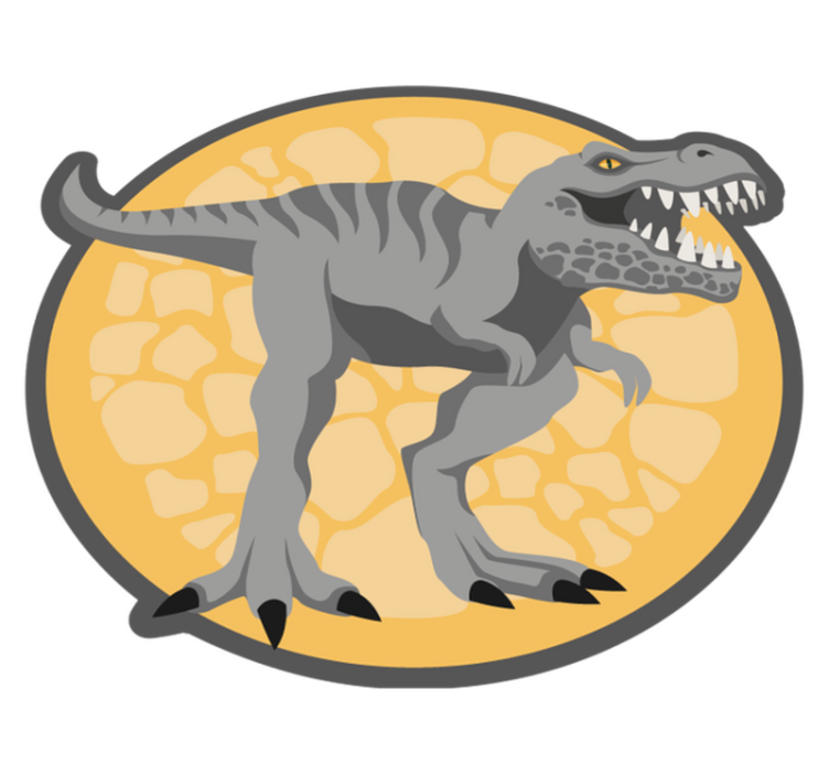 Dinosaur Circular Design kids vinyl rug - TenStickers