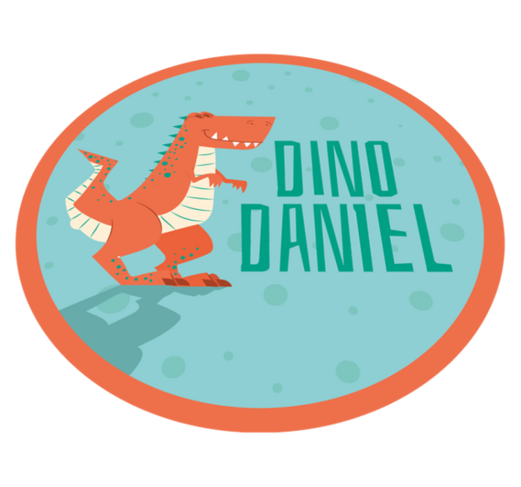 Dinosaur Customizable Circle kids vinyl rug - TenStickers