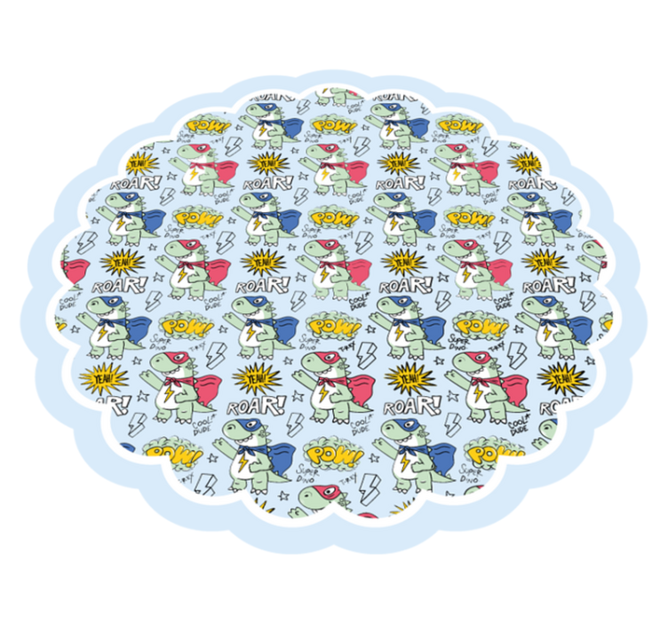 Superhero Dinos kids vinyl rug - TenStickers