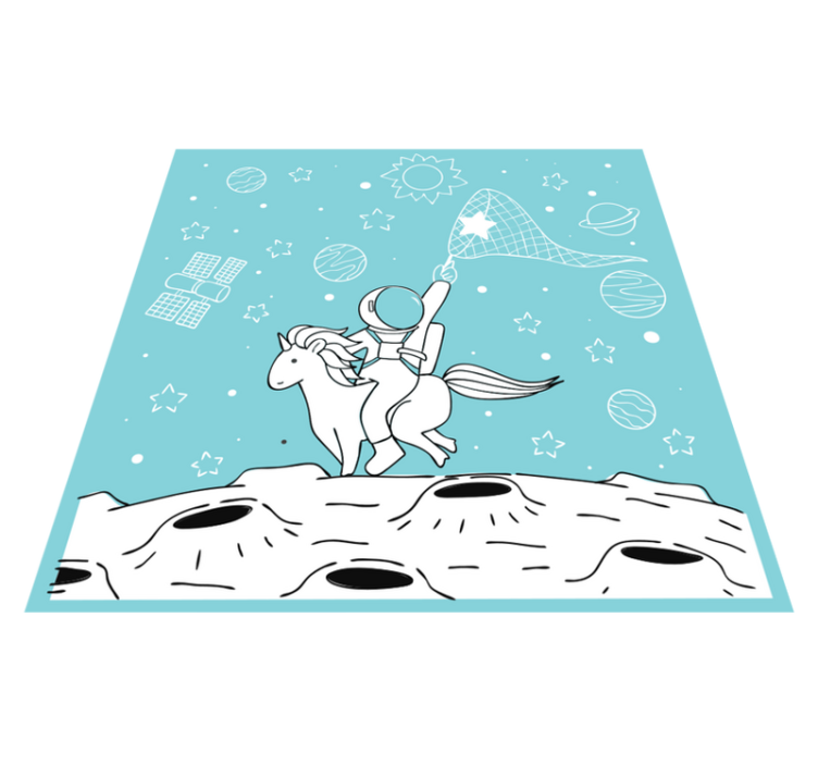 Space Adventure Motif game vinyl rug - TenStickers