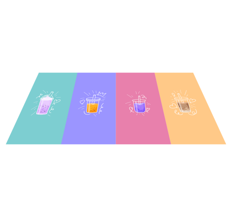 Beverage Doodle Squares custom rug - TenStickers