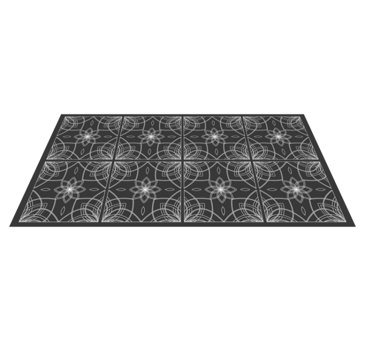 Floral Outline floral vinyl rug - TenStickers