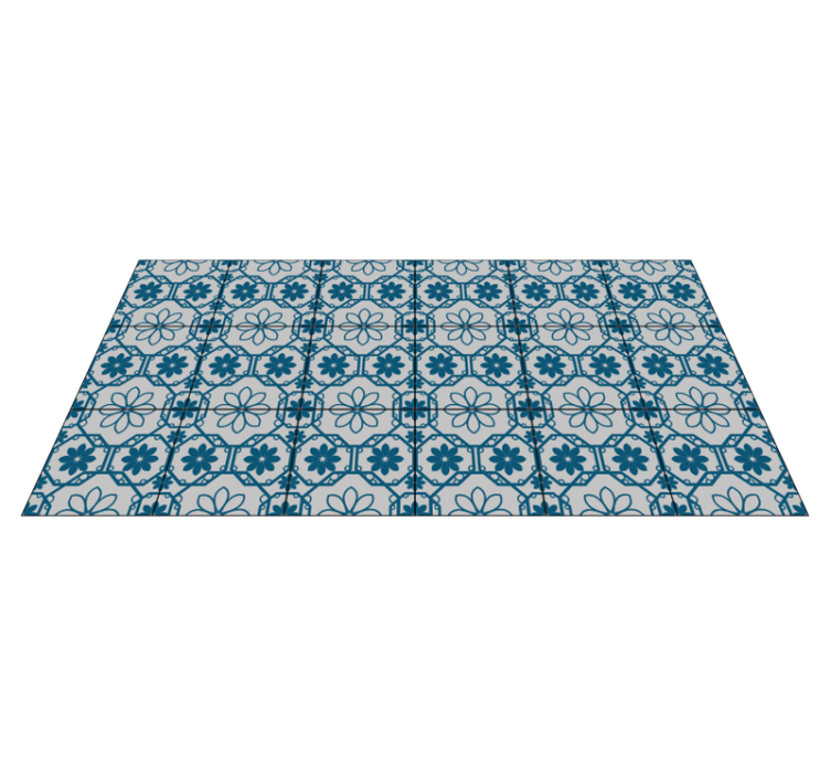 Floral Mosaic Tile tile vinyl rug - TenStickers