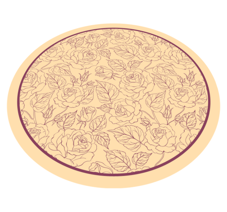 Rose Pattern Round floral vinyl rug - TenStickers
