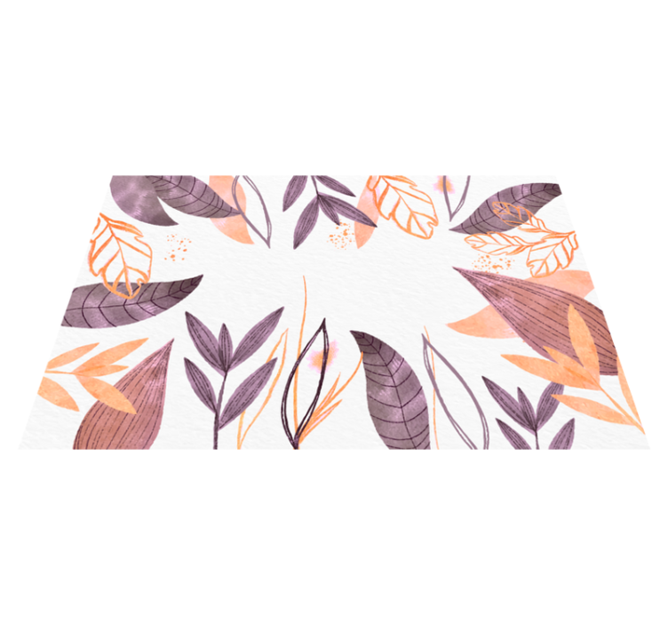 Elegant leaf patterns bedroom vinyl rug - TenStickers