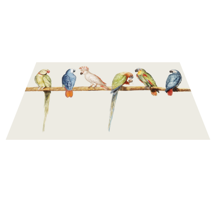 Parrot Perch Illustration animal vinyl rug - TenStickers