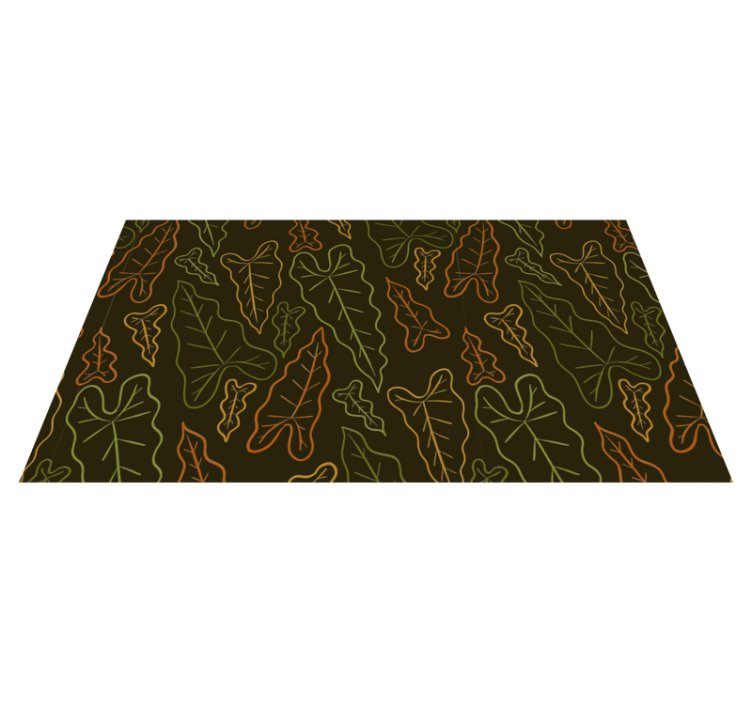 Leafy Contours floral vinyl rug - TenStickers